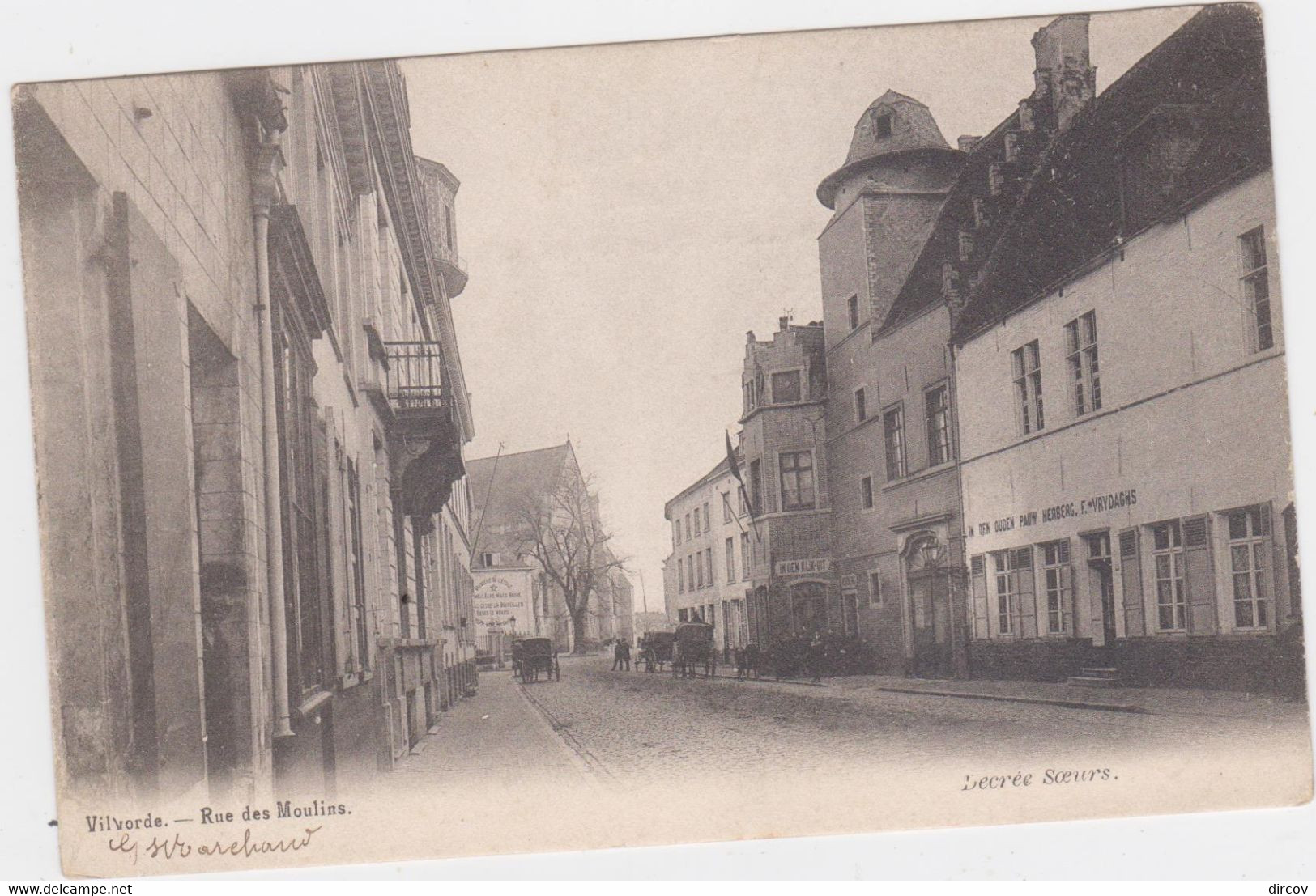 Vilvoorde - Lange Molenstraat En De "Kijk-Uit" (Decrée) (gelopen Kaart Van Voor 1900 Met Zegel) - Vilvoorde