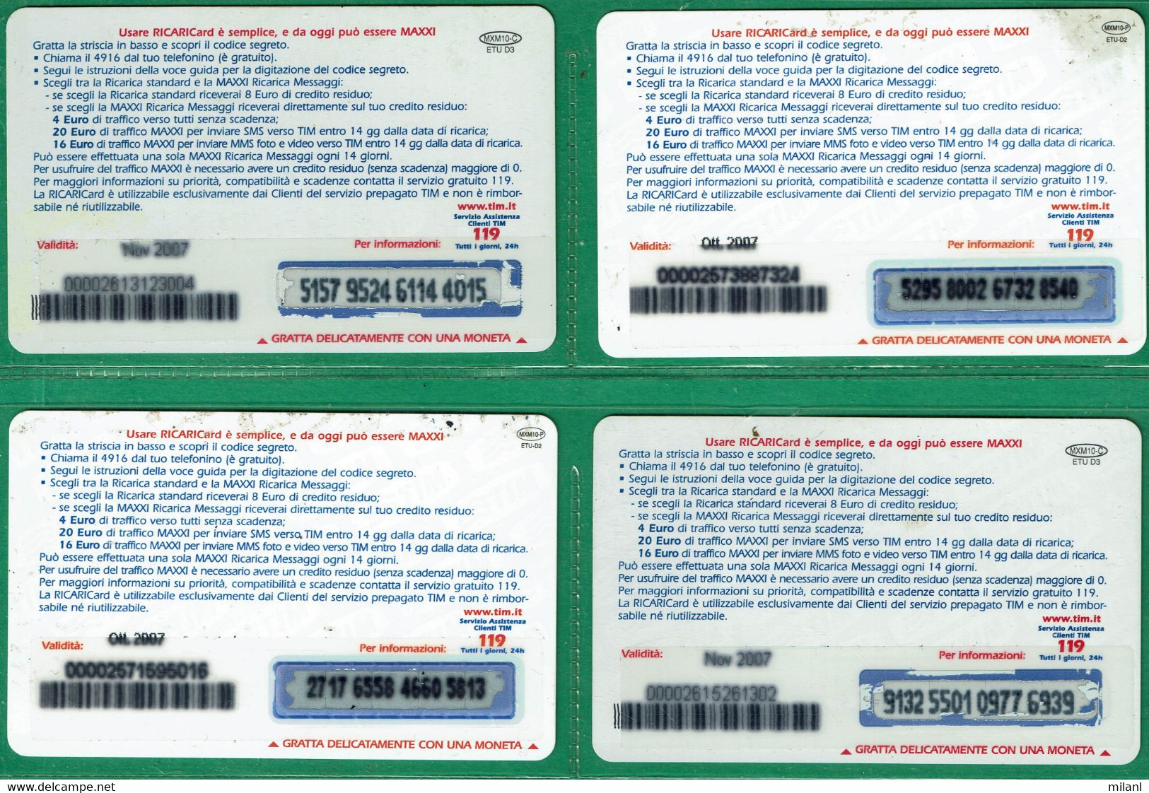 Lotto 10 - TIM Maxi Ricarica (MXM10-P) - 13 Diverse - [2] Sim Cards, Prepaid & Refills