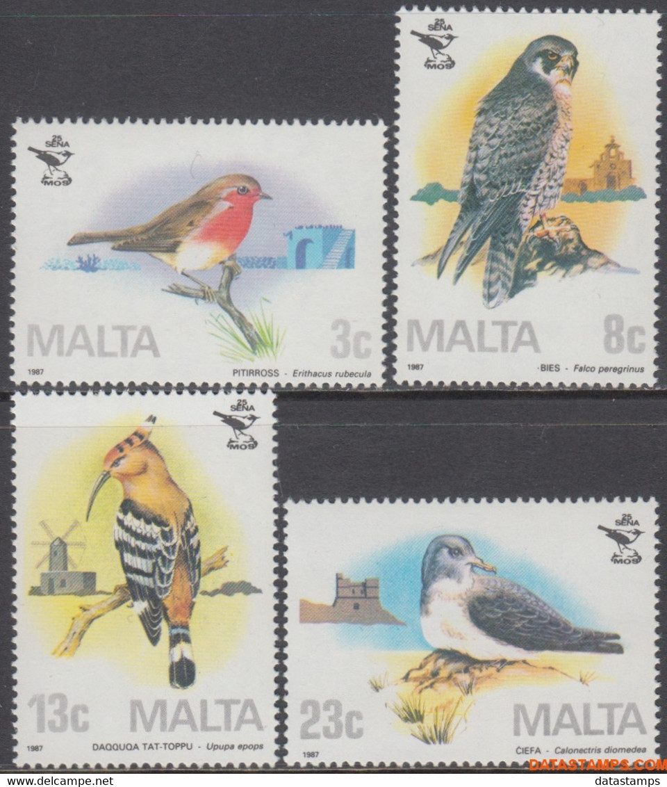 Malta 1987 - Mi:762/765, Yv:743/746, Stamp - XX - Ornitological Association - Malte
