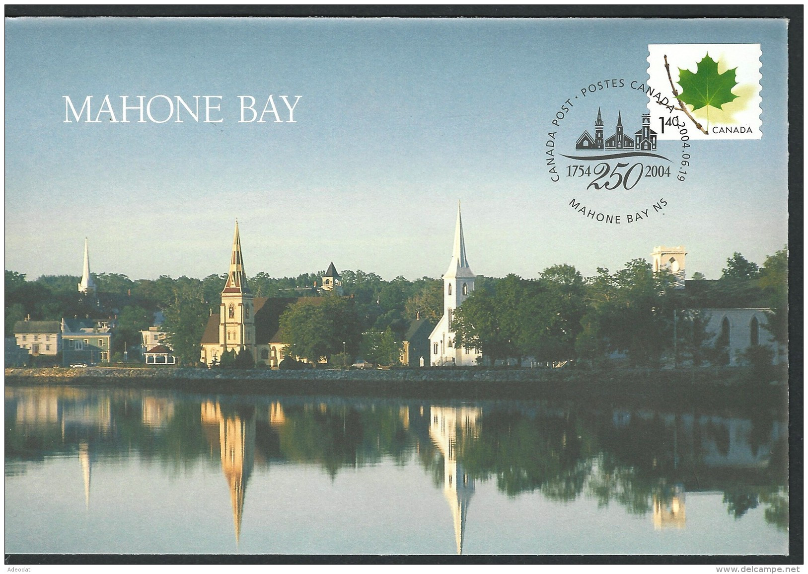 CANADA 2004 COMMEMORATIVE COVER MAHONE BAY VALUE US $2.25 - Commemorative Covers