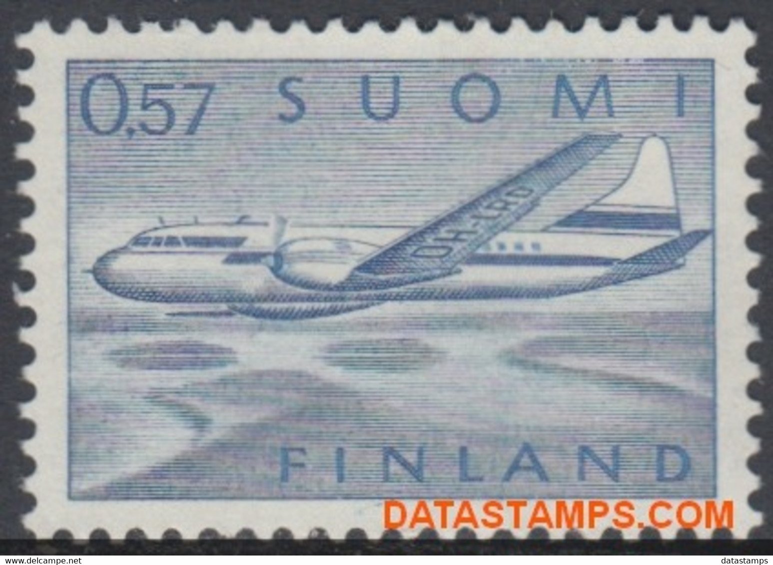 Finland 1970 - Mi:677, Yv:PA 12, Airmail Stamps - XX - Long-term Series Plane - Unused Stamps