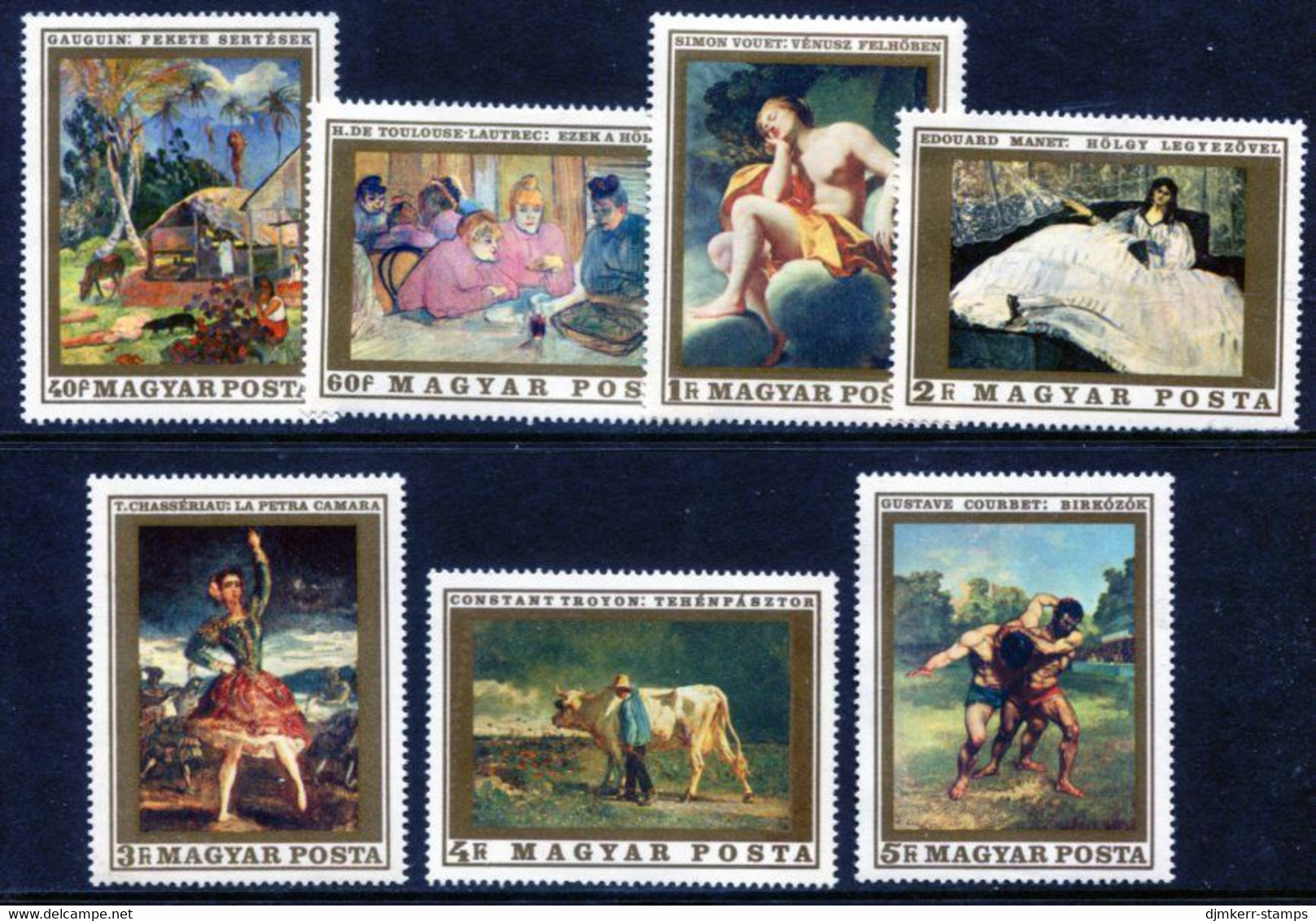 HUNGARY 1969 French Paintings  MNH / **.  Michel 2506-12 - Ungebraucht