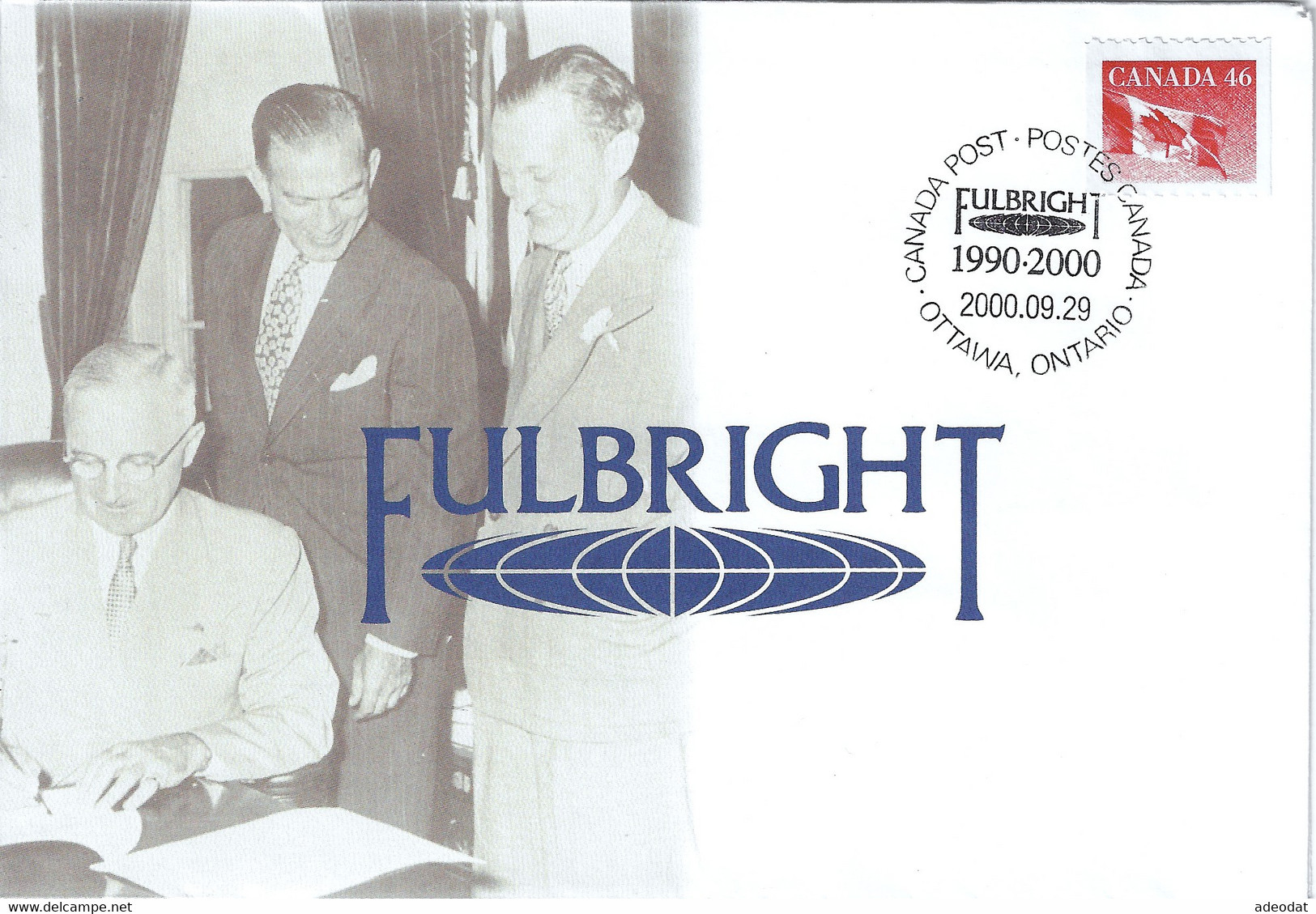 CANADA 2000 COMMEMORATIVE FULBRIGHT - Commemorative Covers