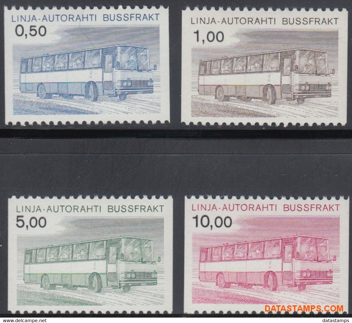 Finland 1981 - Mi:Auto Pakket Marken 14/17, Yv:Autobus 14/17, Bus Parcel Stamp - XX - Sisu Omnibus - Pacchi Tramite Autobus