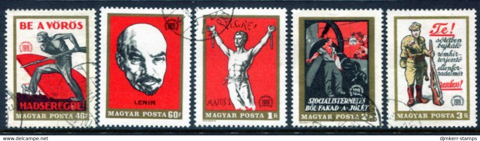 HUNGARY 1969 Soviet Republic Anniversaryused.  Michel 2486-90 - Usati