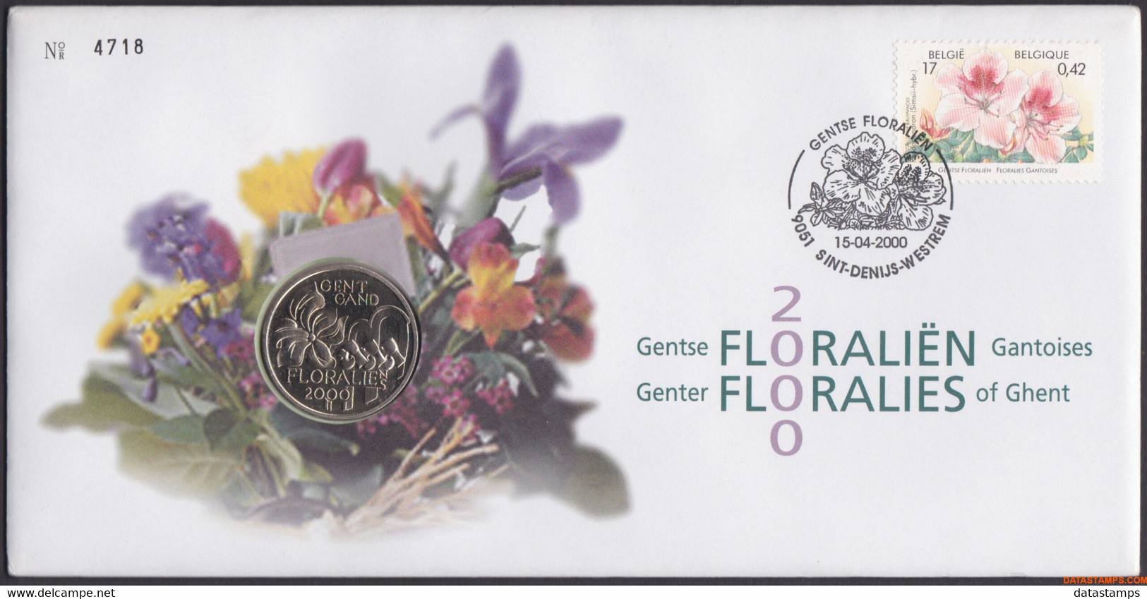 België 2000 - Mi:2955, Yv:2903, OBP:2904, Nummisletter - O - Gentlemen Floralien X - Numisletter