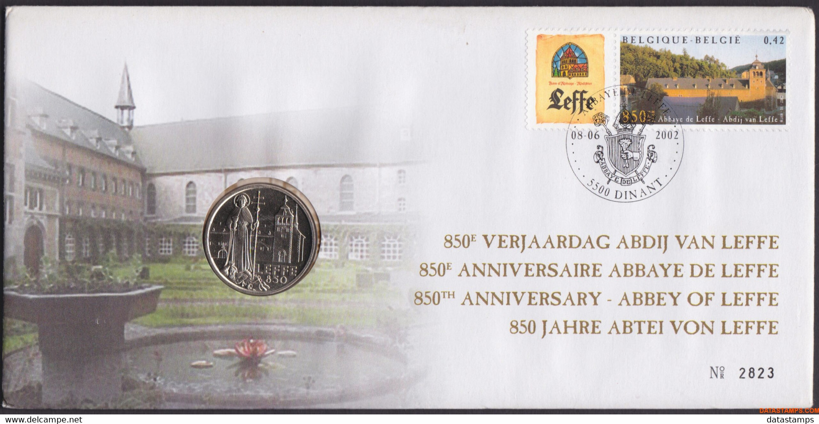 België 2002 - Mi:3123, Yv:3068, OBP:3073, Nummisletter - O - Leffe Abbey - Numisletter