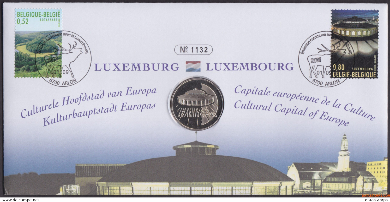 België 2007 - Mi:3724/3725, Yv:3659/3660, OBP:3676/3677, Nummisletter - O - Luxembourg Belgie - Luxemburg - Numisletters