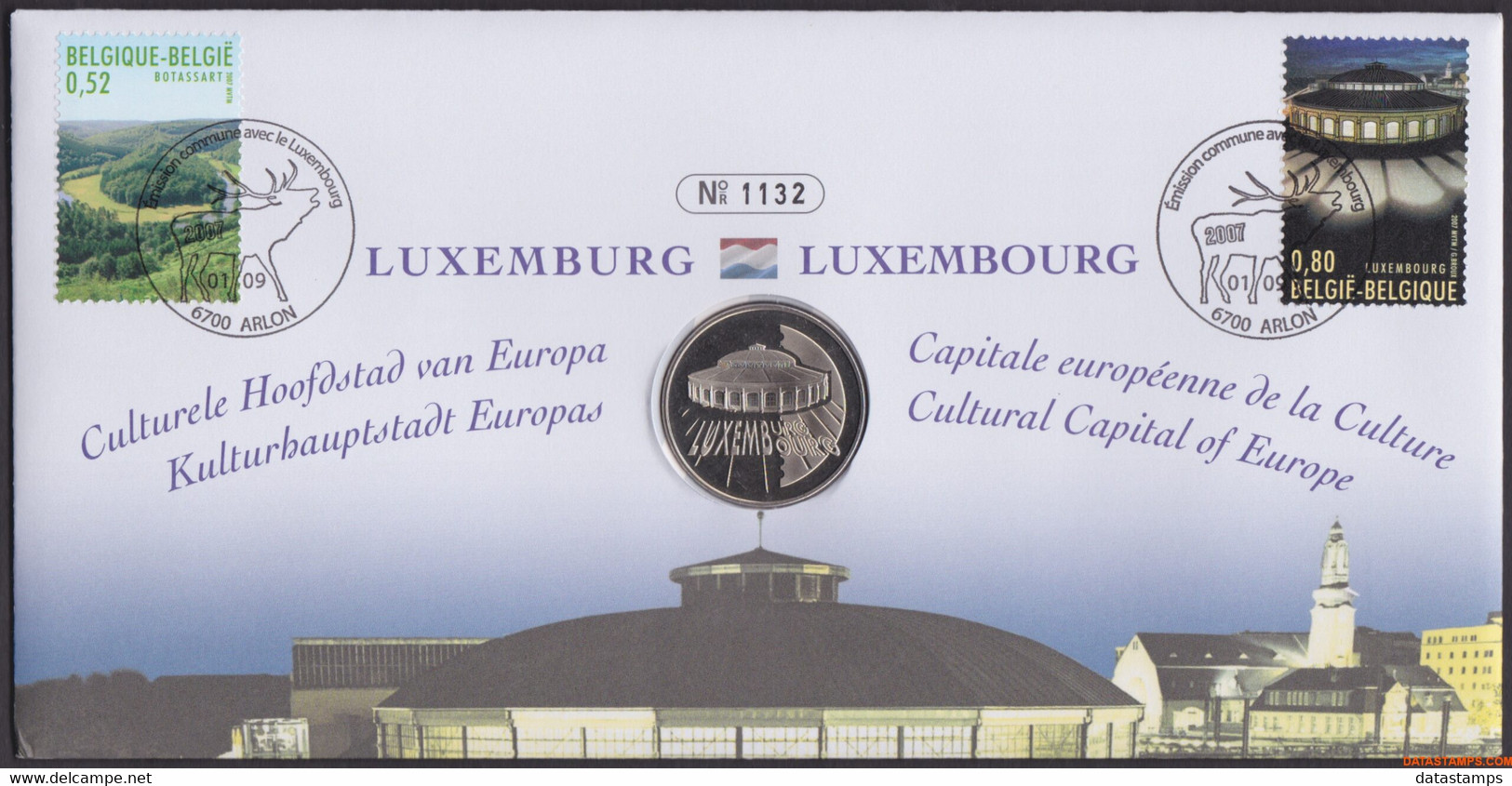 België 2007 - Mi:3724/3725, Yv:3659/3660, OBP:3676/3677, Nummisletter - O - Luxembourg Belgie - Luxemburg - Numisletter