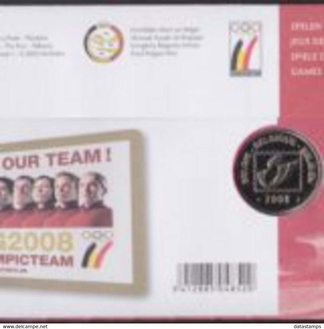 België 2008 - Mi:3845, Yv:3780, OBP:3798, Nummisletter - O - Olympics Beijing - Numisletter
