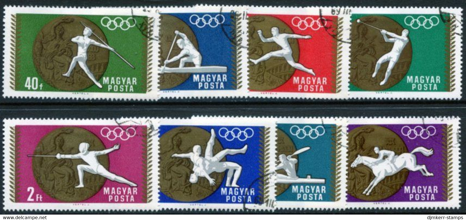 HUNGARY 1969 Olympic Medals Set Used.  Michel 2477-84 - Used Stamps