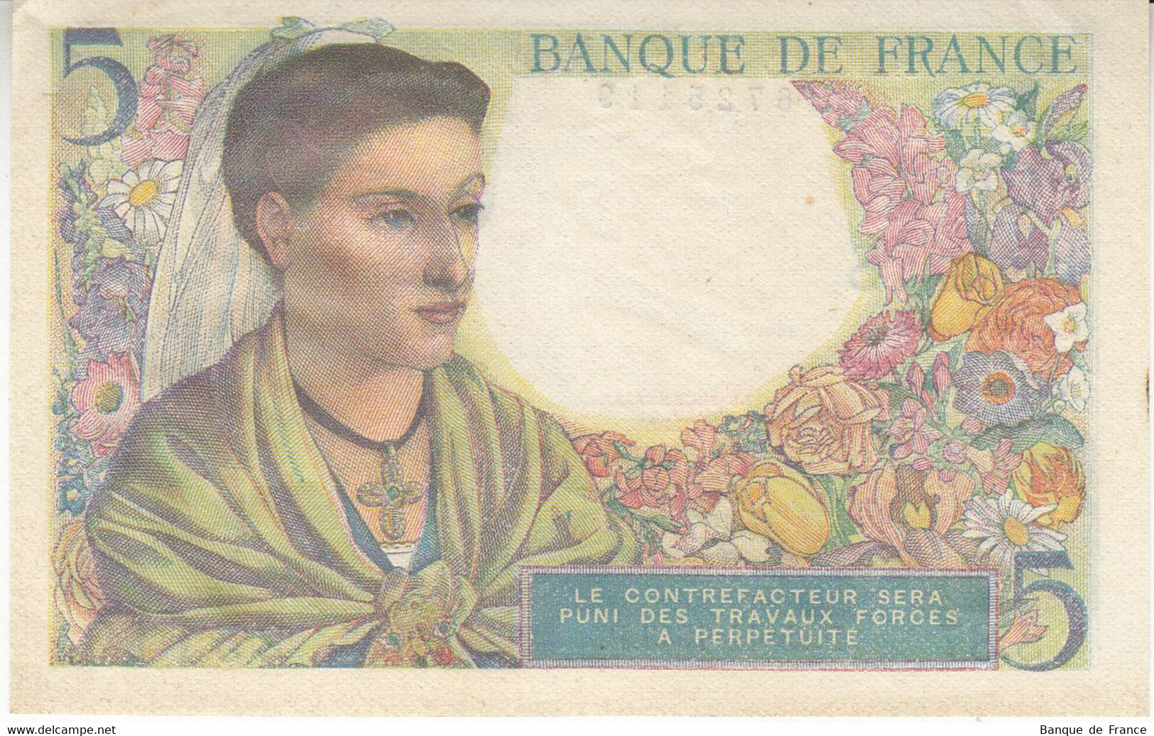 Billet 5 F Berger Du 25-11-1943 FAY 05.04 Alph. S.87 NEUF - 5 F 1943-1947 ''Berger''