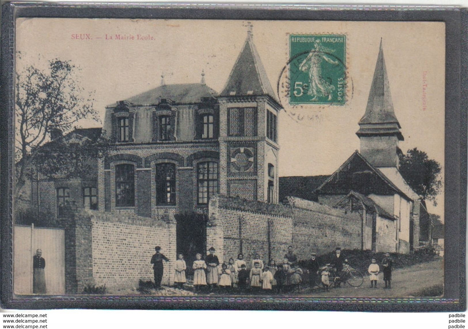 Carte Postale 80. Seux  La Mairie école Très Beau Plan - Autres & Non Classés