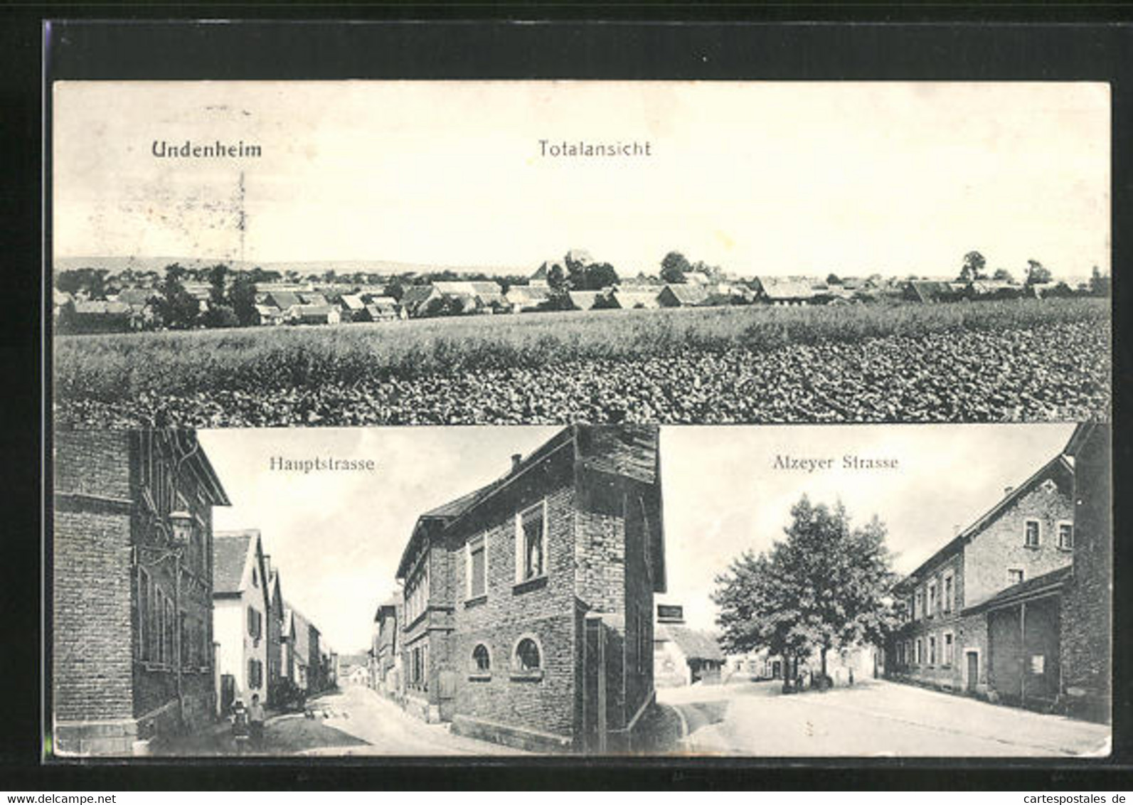 AK Undenheim, Hauptstrasse, Alzeyer Strasse, Totalansicht - Alzey