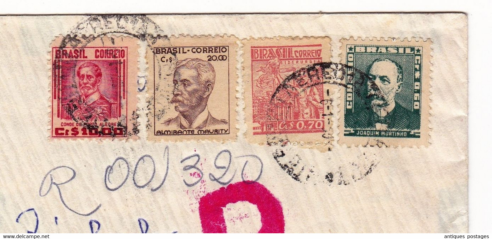 Lettre Recommandée 1959 Belo Horizonte Brésil Brazil Autriche Austria Österreich - Covers & Documents