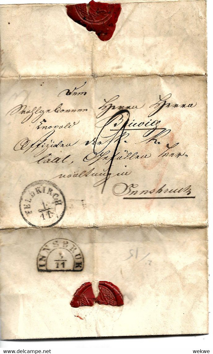 A-V105 / ÖSTERREICH - Feldkirch Nach Innsbruck 1832 (mit Textinhalt) - ...-1850 Prephilately