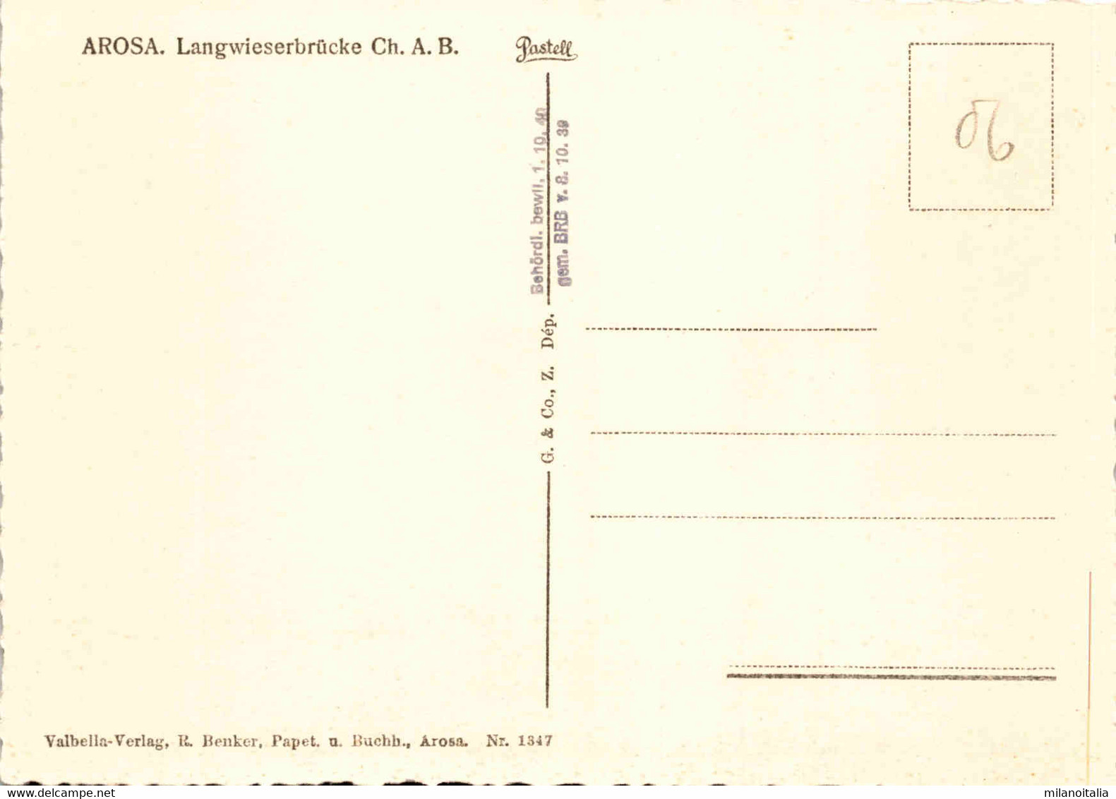 Arosa - Langwiesenbrücke (1347) * 1940 - Langwies