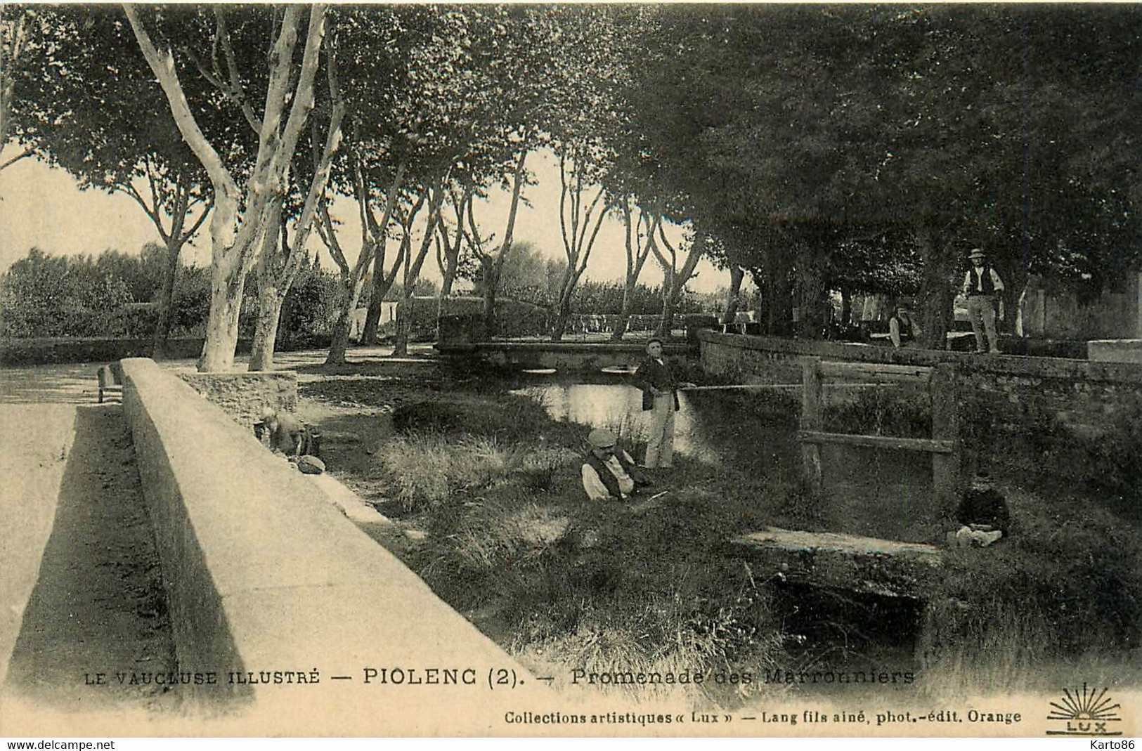 Piolenc * La Promenade Des Marronniers * Pêcheur Pêche à La Ligne * Voir Cachet 158ème Régiment D'infanterie 30ème - Piolenc