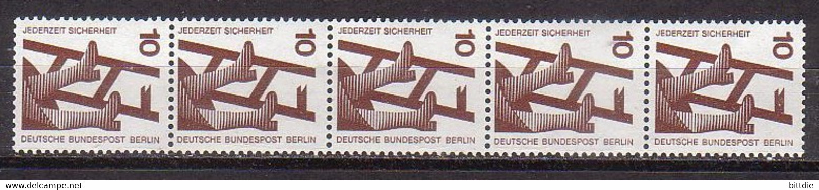 Berlin 403 Ra , Xx , 5er-Streifen (R 1088) - Rolstempels