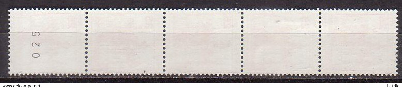 Berlin 587 R , Xx , 5er-Streifen (R 1087) - Rollenmarken