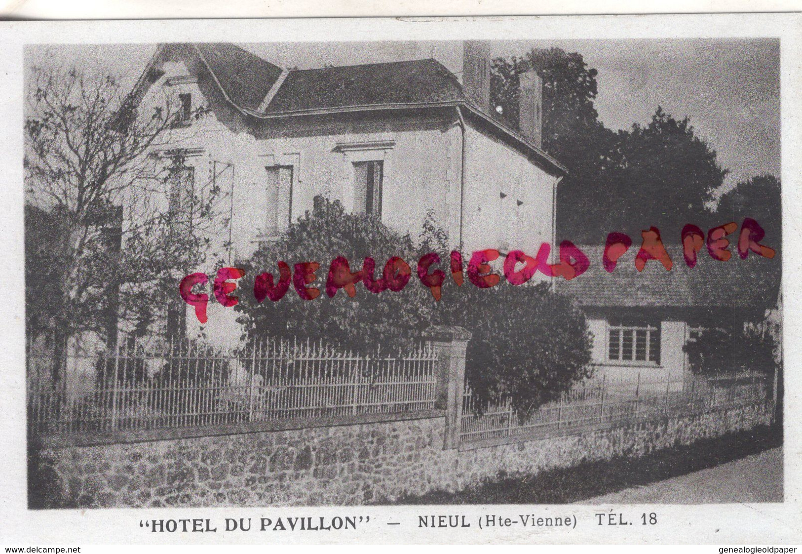 87- NIEUL - HOTEL DU PAVILLON  RARE - Nieul