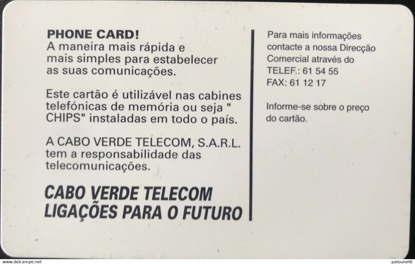 CAP VERT  -  Phonecard -  Cabo Verde Telecom  -  150 - Cape Verde