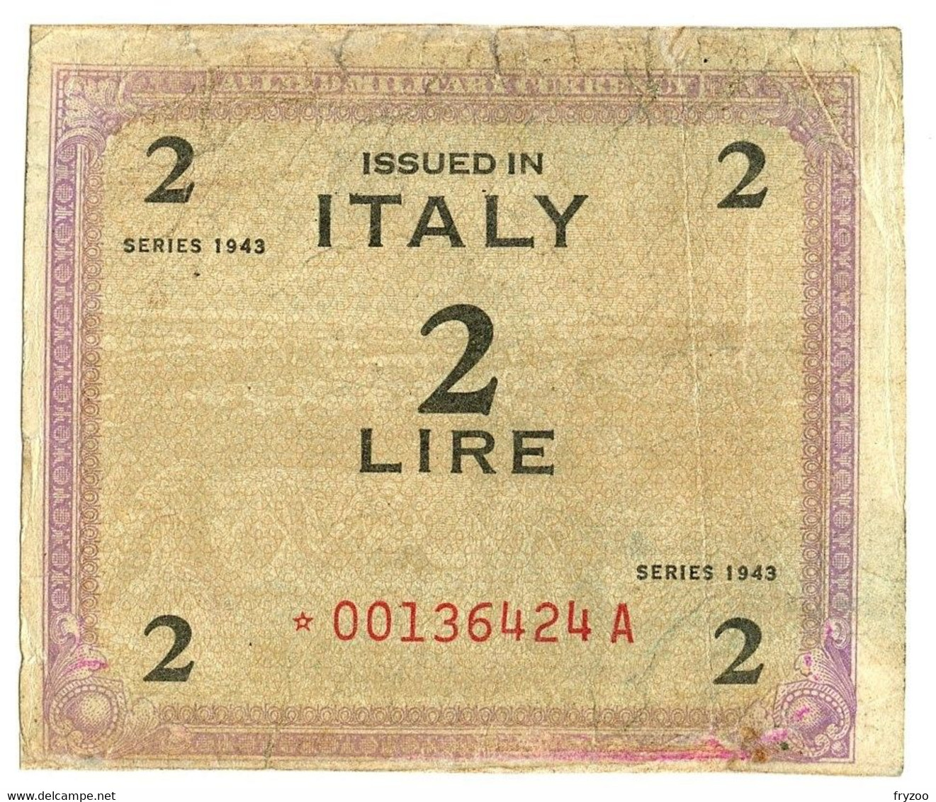 AM LIRE 2 E 5 Lire Asterisco Serie Sostitutiva Con Certificato - Allied Occupation WWII