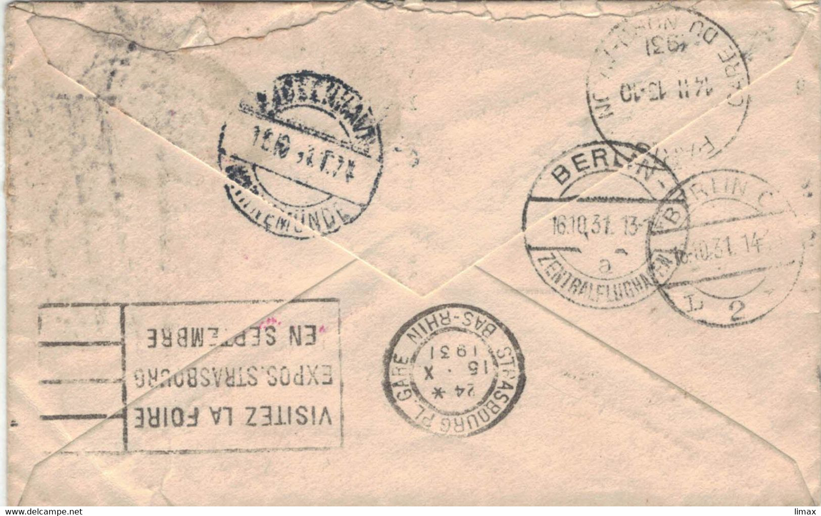 Baltimore 1931 > Hellerup Dänemark Mit SS Bremen Luftpost Via Paris Strasburg Berlin Zentralflughafen Franklin Roosevelt - Cartas & Documentos