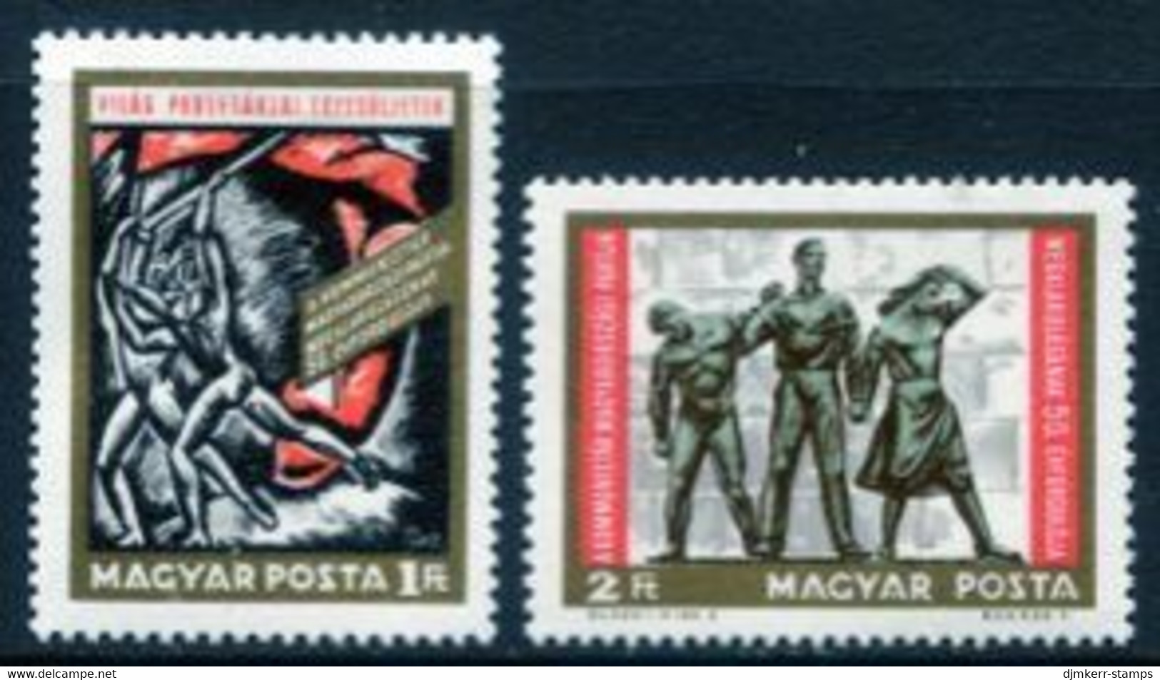 HUNGARY 1968 Communist Party Anniversary II MNH / **.  Michel 2463-64 - Unused Stamps