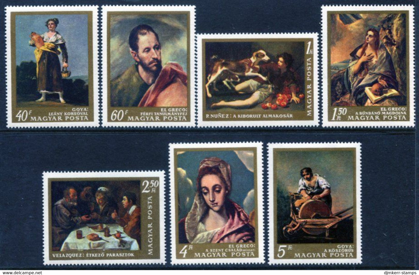 HUNGARY 1968 Spanish Paintings MNH / **.  Michel 2409-15 - Unused Stamps