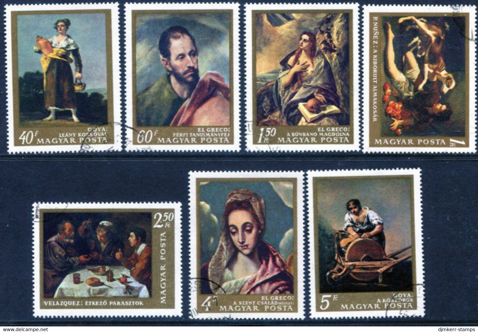 HUNGARY 1968 Spanish Paintings Used.  Michel 2409-15 - Used Stamps