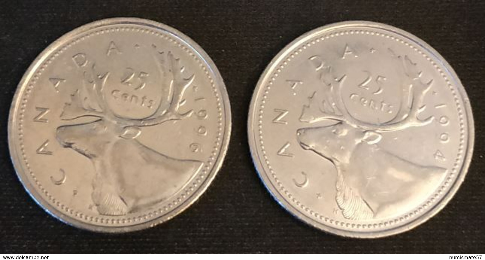 CANADA - LOT DE 2 PIECES - 25 CENTS 1994 Et 1996 - KM 184 - Canada