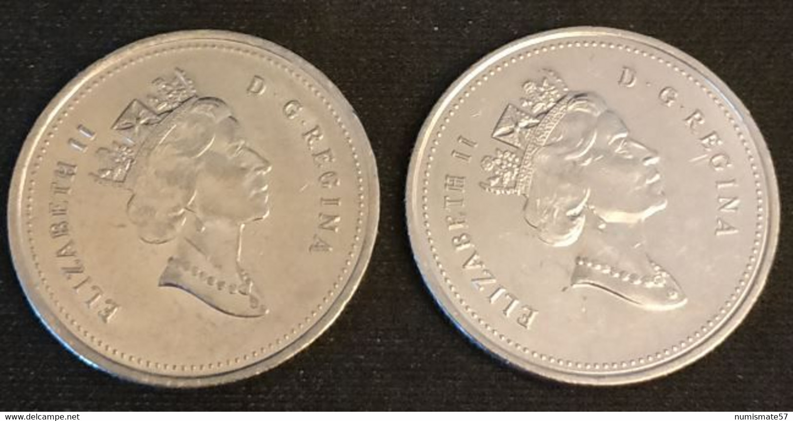 CANADA - LOT DE 2 PIECES - 25 CENTS 1994 Et 1996 - KM 184 - Canada