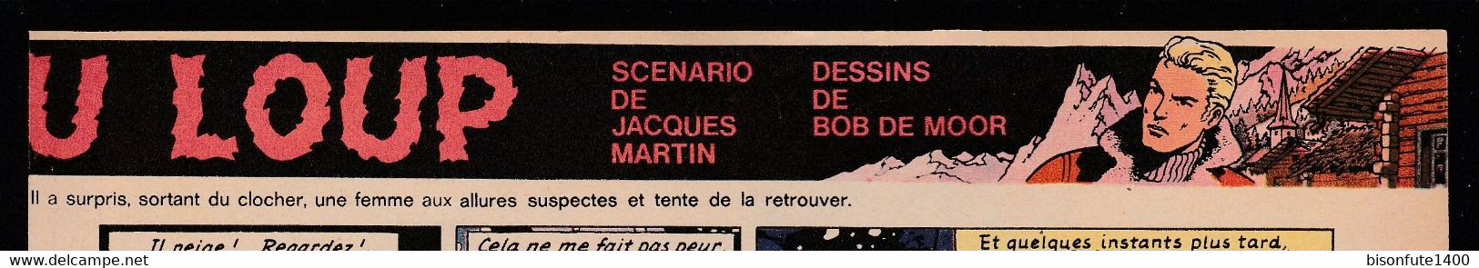 Bandeau Titre De Guy Lefranc "Le Repaire Du Loup" Datant De 1970 Et Inédit Dans Les Bandes Dessinées En Albums. - Lefranc