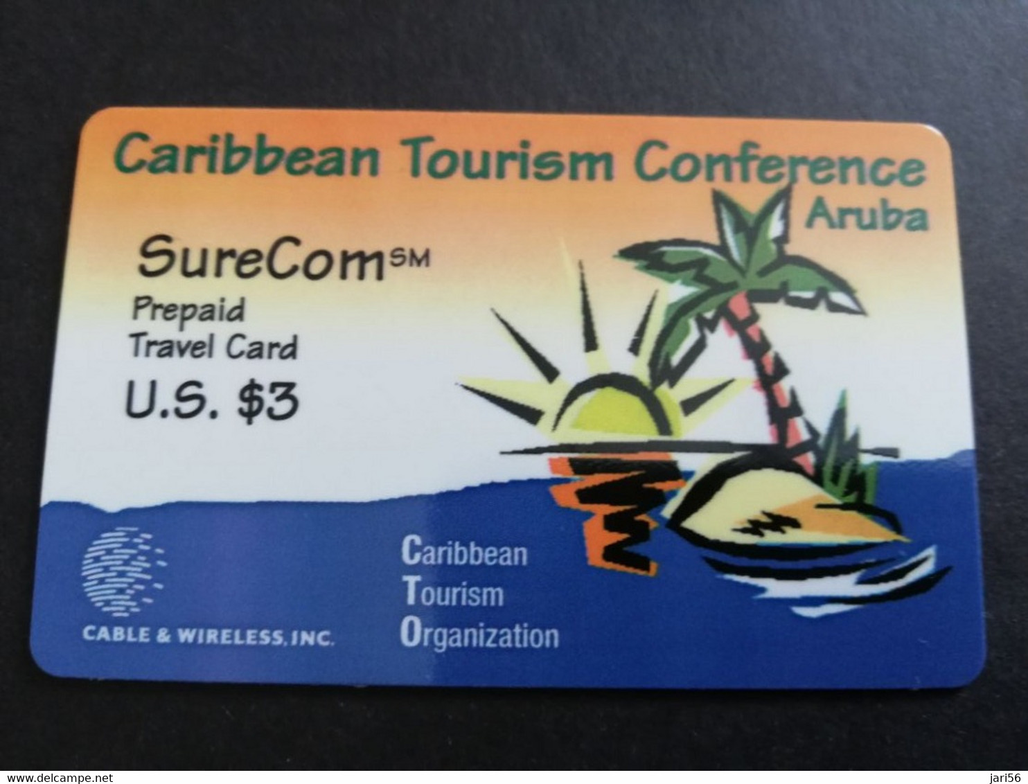 ARUBA US  $ 3,-  ANT-P6   CARIBBEAN TOURISME CONFERENCE  VERY SCARCE  MINT (TIRAGE 150)  (RRR) New  Logo C&W  **5764** - Aruba