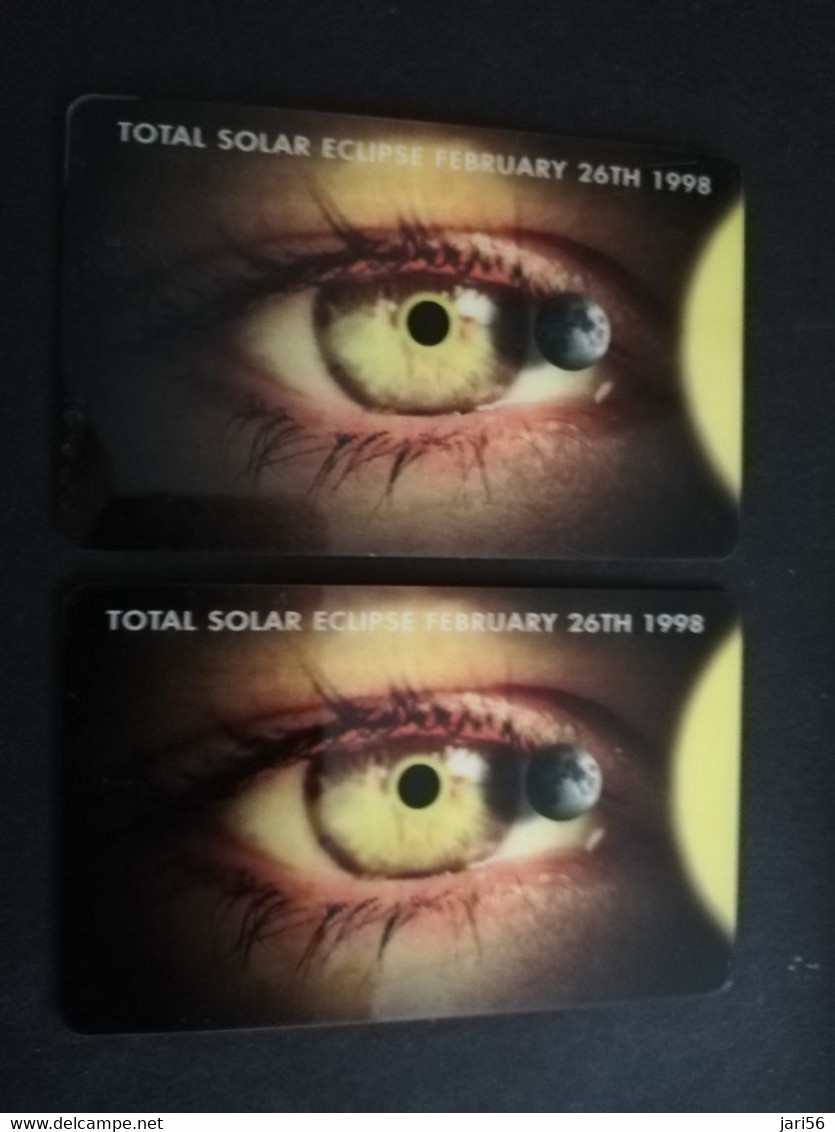 ST MAARTEN $5,- +  $10-  TOTAL SOLAR ECLIPSE 1998   (2 CARDS ) PREPAID FINE USED    **5765** - Antillen (Niederländische)