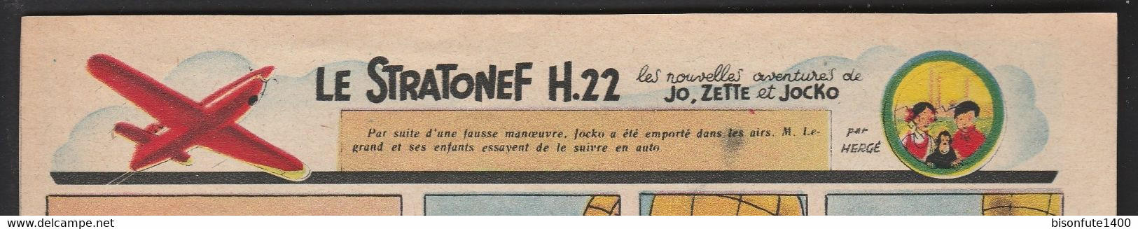 Tintin - Hergé : Jo, Zette Et Jocko "Le Stratonef H.22" Datant De 1947 Avec Bandeau Titre Inédit Dans La BD Actuelle. - Jo, Zette & Jocko