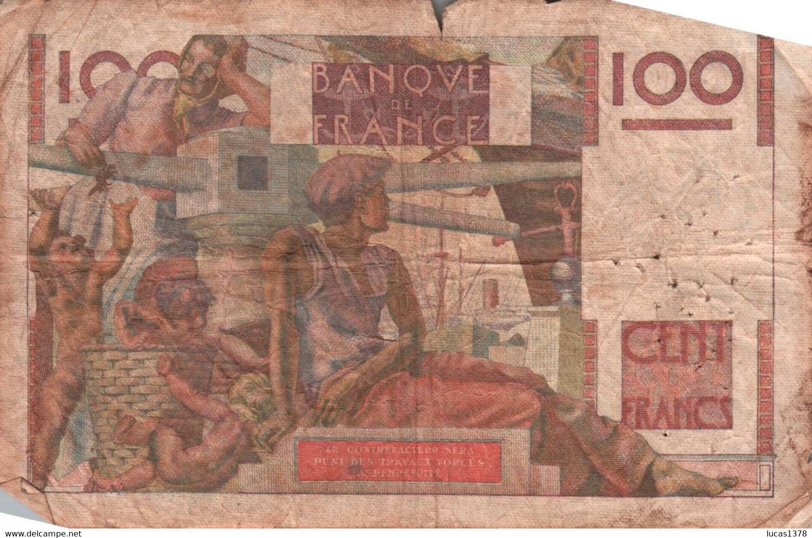 FRANCE / 100 FRANCS JEUNE PAYSAN / F.28/27 - P128c - 12-10-1950, Alphabet 365-376 - 100 F 1945-1954 ''Jeune Paysan''