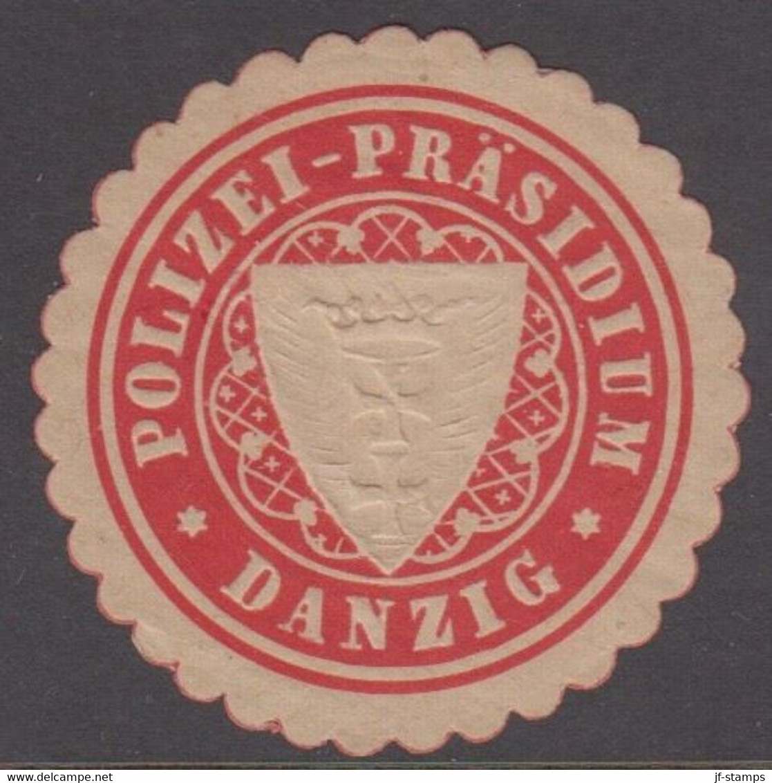 1920. DANZIG. POLIZEI-PRÄSIDIUM DANZIG. Seal. Hinged Small Thin Spot.  () - JF422075 - Sonstige & Ohne Zuordnung