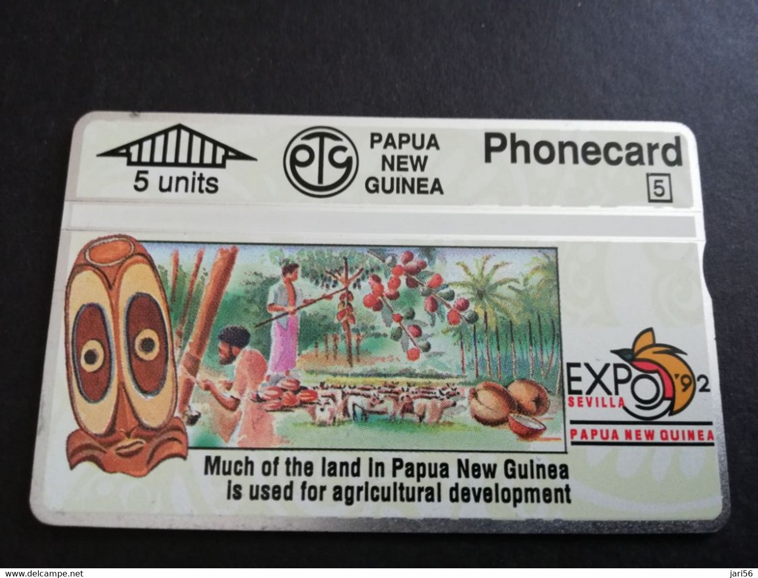 PAPOEA NEW GUINEA 5 UNITS   AGRICULTURAL DEVELOPMENT  EXPO 92  L&G CARD SERIE 203A    MINT  ** 5776** - Papua-Neuguinea