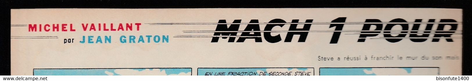 Bandeau Titre De Michel Vaillant "Mach 1 Pour Steve Warson" Datant De 1967 Et Inédit Dans Les Bandes Dessinées En Album. - Michel Vaillant