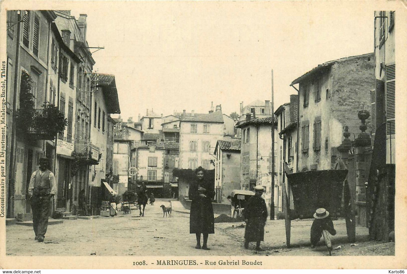 Maringues * La Rue Gabriel Bouet * Villageois * Café De L'union - Maringues