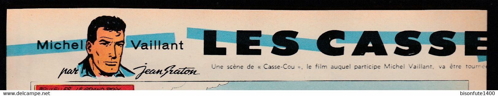 Bandeau Titre De Michel Vaillant "Les Casse-cou" Datant De 1962 Et Inédit Dans Les Bandes Dessinées En Albums. - Michel Vaillant