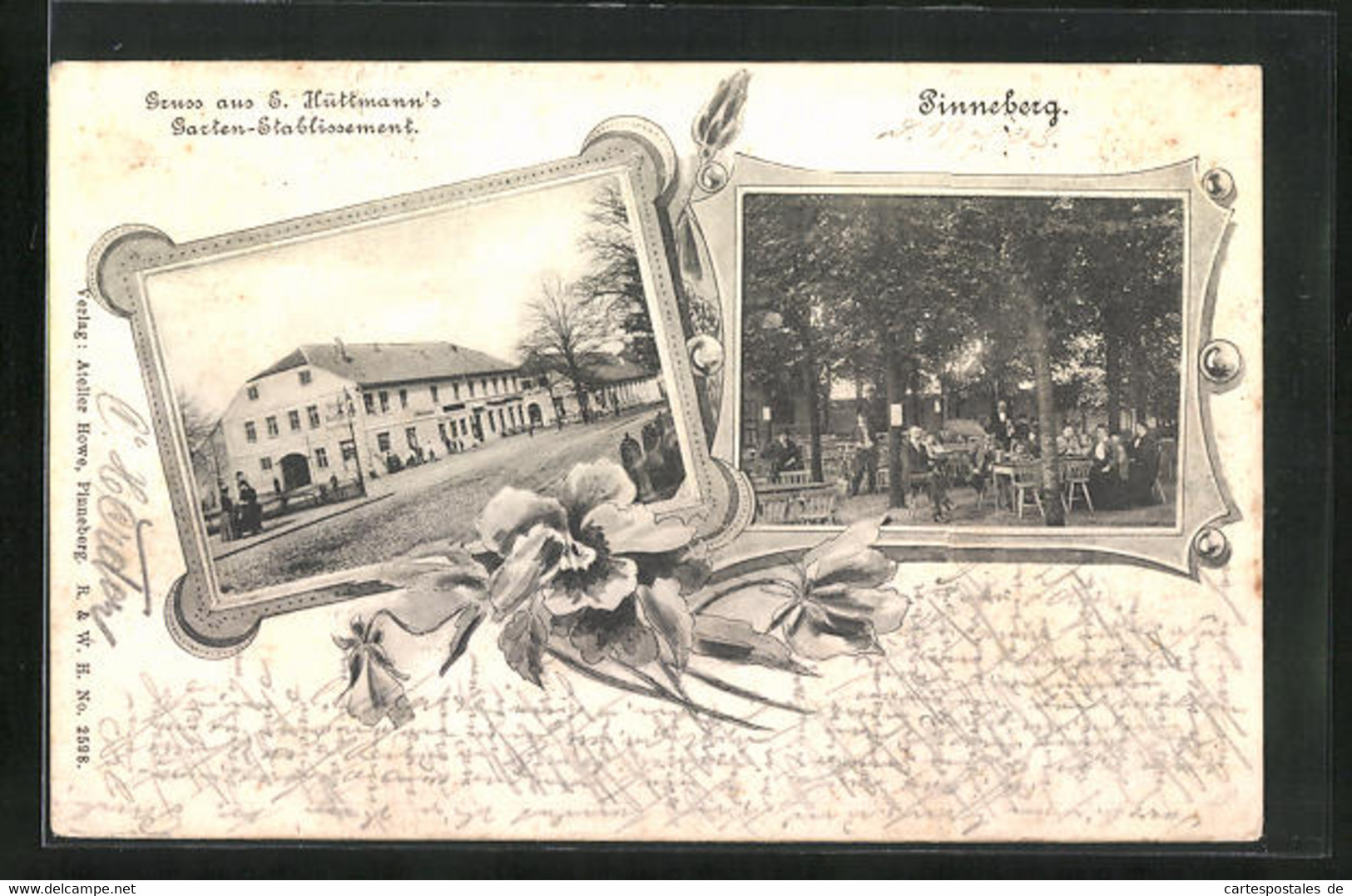 AK Pinneberg, Gasthaus Von E. Hüttmann, Garten - Pinneberg