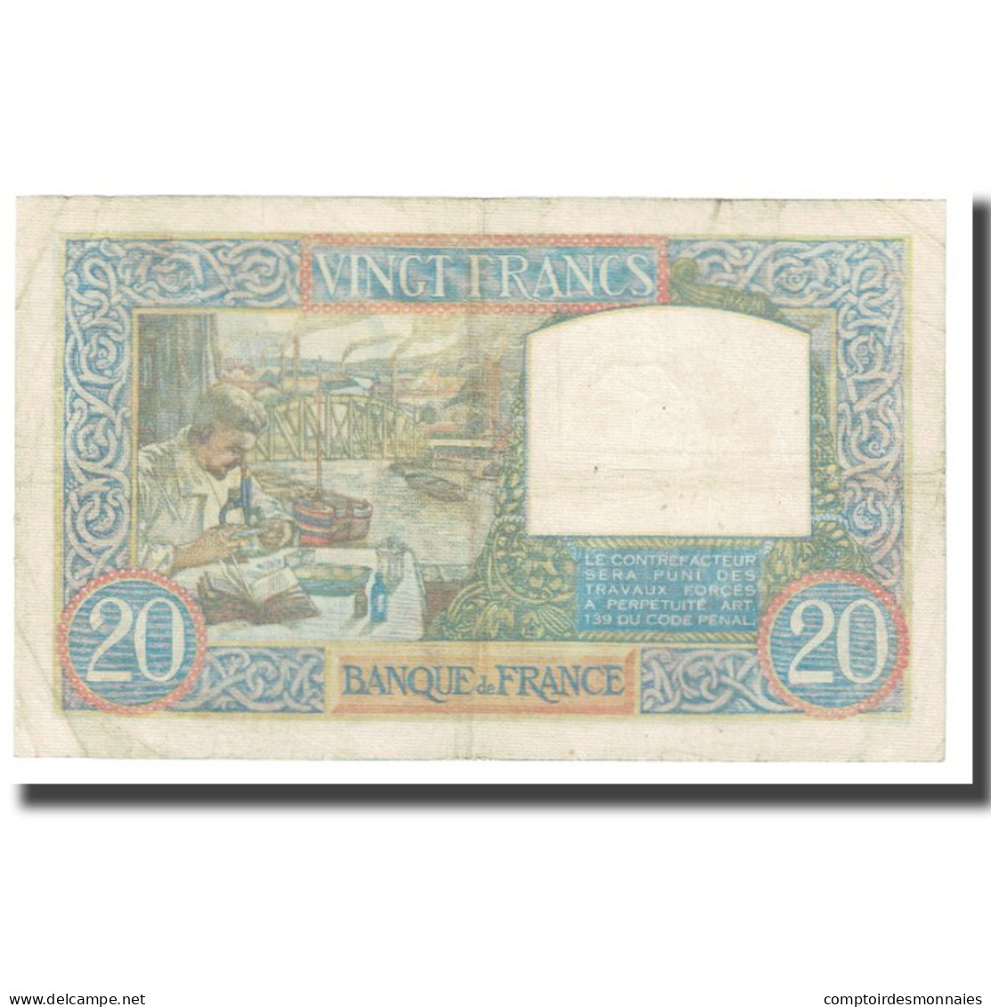 France, 20 Francs, Science Et Travail, 1942, P. Rousseau And R. Favre-Gilly - 20 F 1939-1942 ''Science Et Travail''