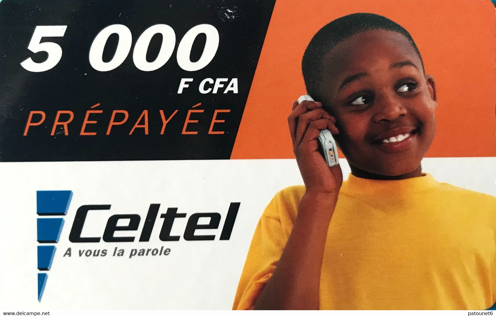 BURKINA FASO  -  Recharge  - Celtel - 5000 F CFA - Burkina Faso