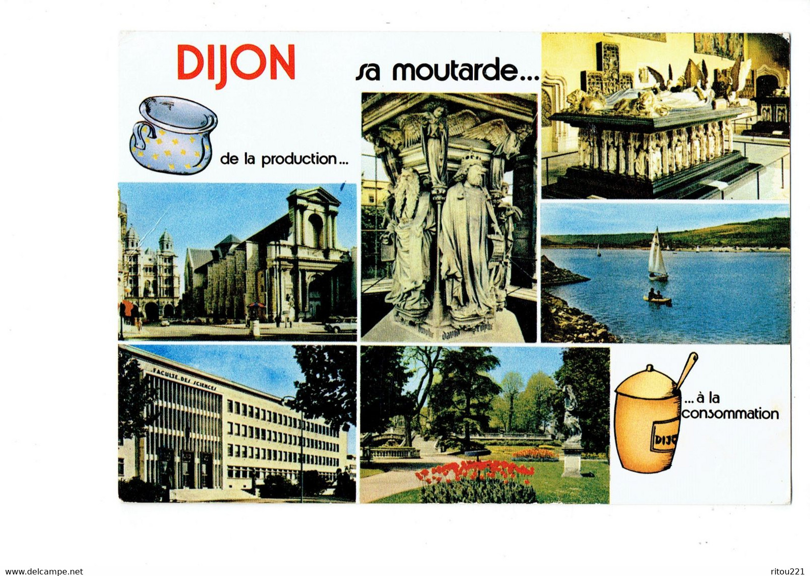 Cpm - 21 - DIJON - Multivues / Pot De Moutarde / Pot De Chambre / Faculté De Sciences - Lac Kir - Cim C 212310000020 - Dijon