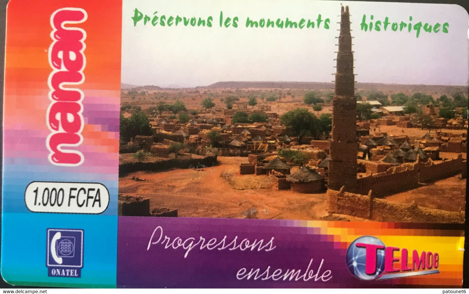 BURKINA FASO  -  Recharge  - NANAN - Progressons Ensemble - 1.000 F CFA - Burkina Faso