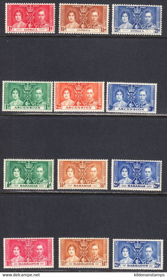 Great Britain 1937 Coronation, Mint Mounted, 32 Sets, Sc# ,SG - Nuevos