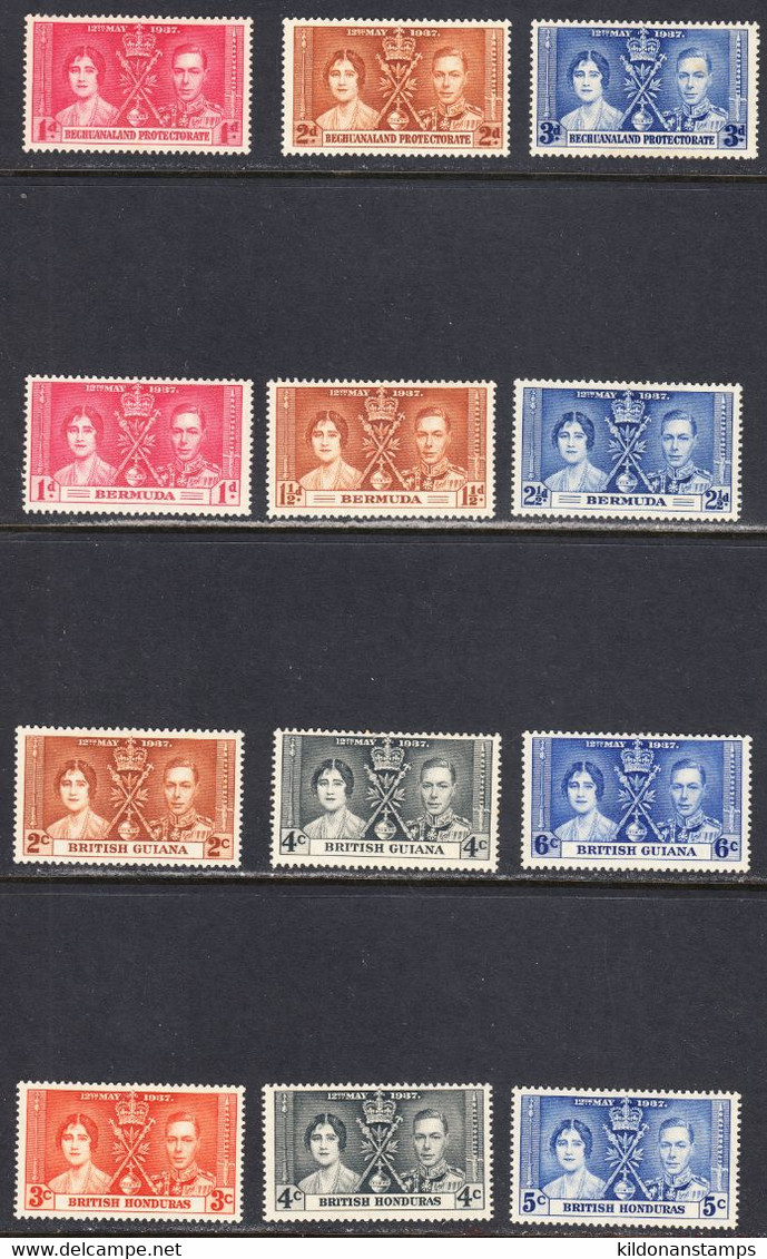 Great Britain 1937 Coronation, Mint Mounted, 32 Sets, Sc# ,SG - Nuevos